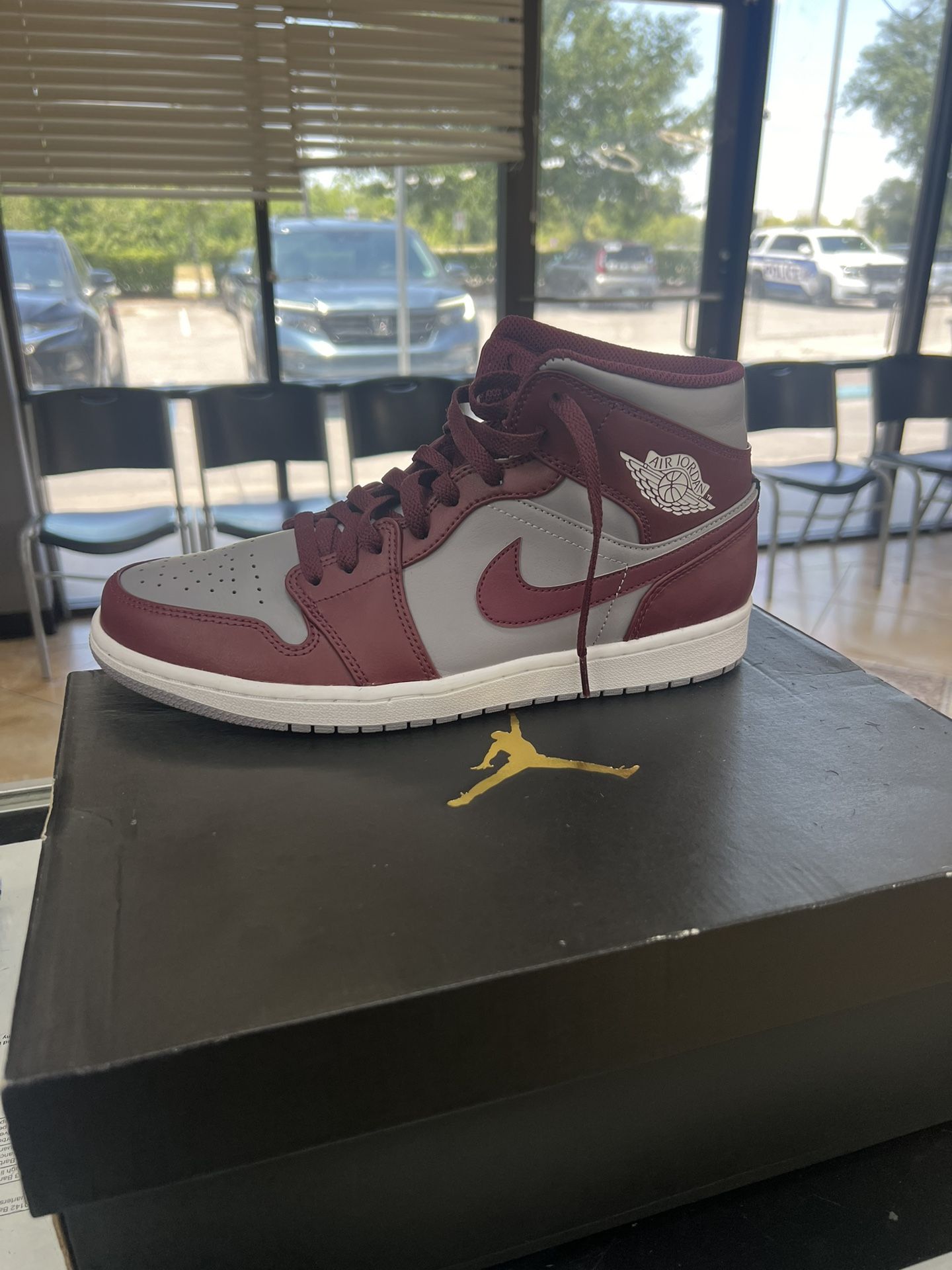 Air Jordan’s 1 MID/Burgundy & Gray/ Size 10