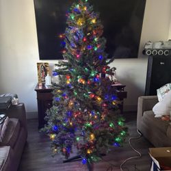 Christmas Tree 6.5 Festive Pre Lit Tree Warm White, Multi Colored 