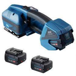 Electric Strapping Machine, for 0.35"-0.63" PP PET Straps, Portable Electric Banding Tool with Digital Display, 2 x 4000mAh Battery Powered Automatic 