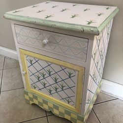 Distressed Nightstand Storage Chest