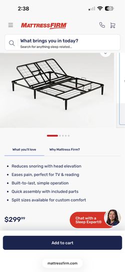 Mattress Firm Sleepy’s Basic King Size Adjustable Bed Frame