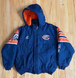 Vintage Chicago Bears Pro Line Logo Athletic Jacket Removable Hood NFL Coat Men’s Size XL