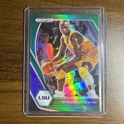 2021 Prizm Draft Picks #84 SHAQUILLE O'NEAL Green Prizm Refractor LSU LAKERS NM+