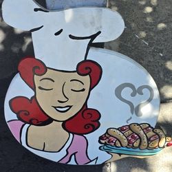 🎨 Vintage Hand-Painted Wooden Chef Sign 🍝👩‍🍳 | Rustic Kitchen Decor