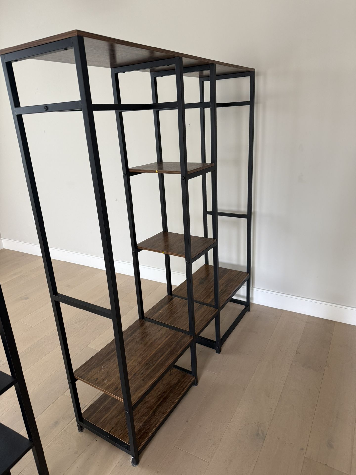 Wood And Metal Display Shelves