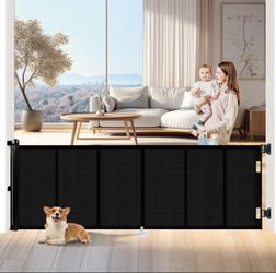 New 150” Extra Wide Retractable Baby & Dog Gate – Black