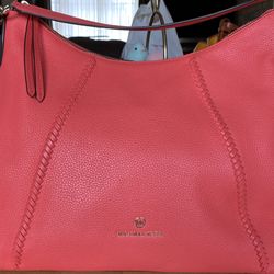 Michael Kors Sienna Large Leather Convertible Shoulder Bag Dahlia Pink