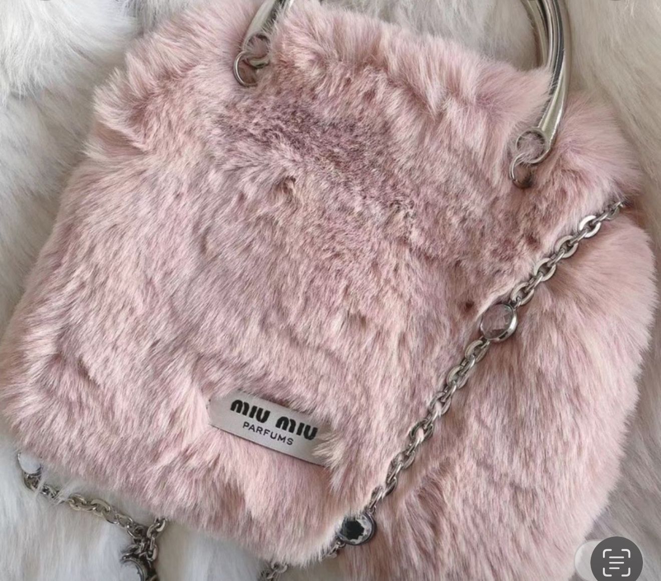 Miu miu Pink Limited Edition Pouch With Silver Shoulder Strap