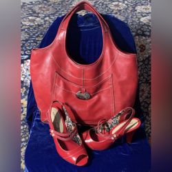 Madden girl Red Heels and Nine West Red Bag Set