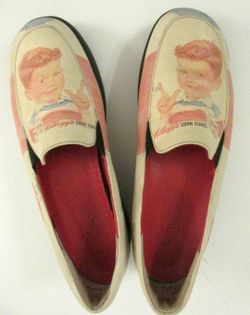 Vintage Kellogg's Corn Flakes Novelty Slip-On Shoes Size 9