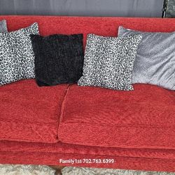 2 PC RED SOFA & CHAIR SET REDUCED ONLY $99 