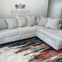 NEW Fluffy Sectional Couches