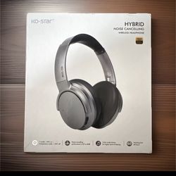 KO-STAR NB-1092 Hybrid Noise Cancelling Wireless Bluetooth Headphones Gray 40mm