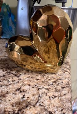 Gold Geometric Heart Sculpture Decor