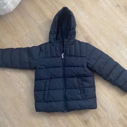 Navy blue hooded puffer jacket 