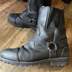 Italian made leather harnesses motorcycle boots