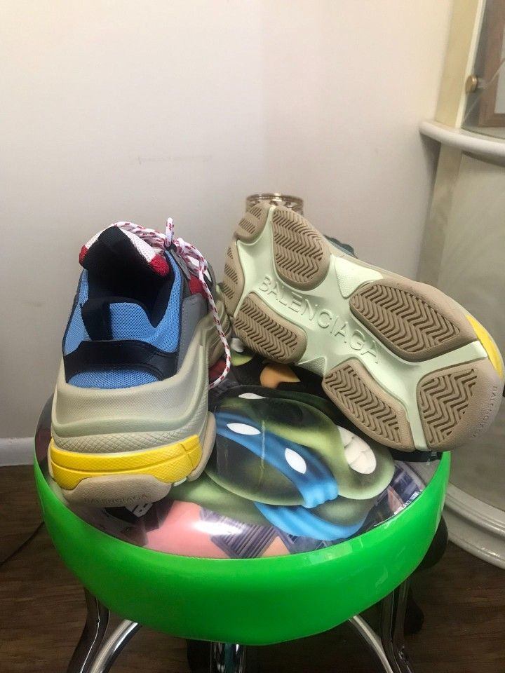 Balenciaga Triple S Red Blue Yellow Men Size 10 Sneakers Designer - Main Image