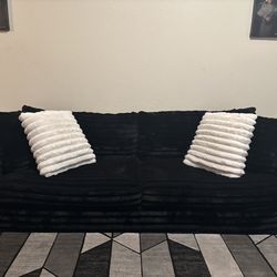 Black Faux Fur Couch