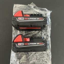 NEW Milwaukee 2.0Ah Battery Set ($70 for BOTH batteries) 18-Volt