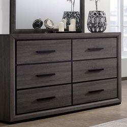 Dark Grey Dresser With Black Trim
