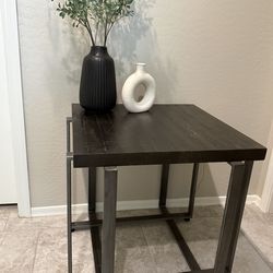 Modern Wood & Metal Side Table