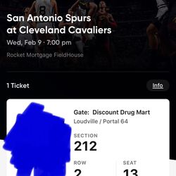 Cavs Vs Spurs Ticket