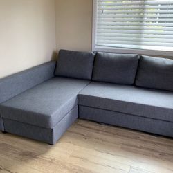 Modern Gray Friheten L-Shape Sleeper Sofa