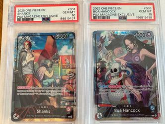 One Piece PSA Magazine Promo Shanks and Boa Gem Mint 10 Sequential