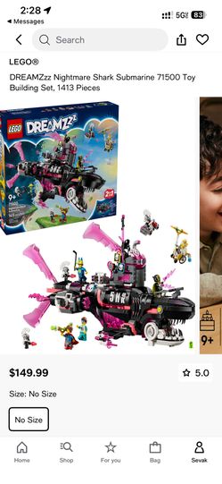 DREAMZzz Nightmare Shark Submarine 71500 Toy Building Set, 1413 Pieces