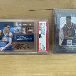 Klay Thompson Rookie Cards - 2012 Elite Auto PSA 8 & Elite Rookie /599