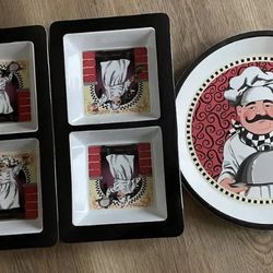 3pc Fat Chef Party Trays Serving Trays Food Trays