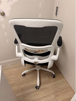 White and Black Mesh Office Chair