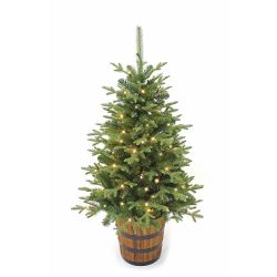 Home Accents Holiday 4ft Pre-Lit 70L LED Warm White Fraser Fir Potted Tree