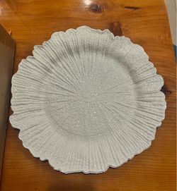 White Sunburst/Reef Charger Plates