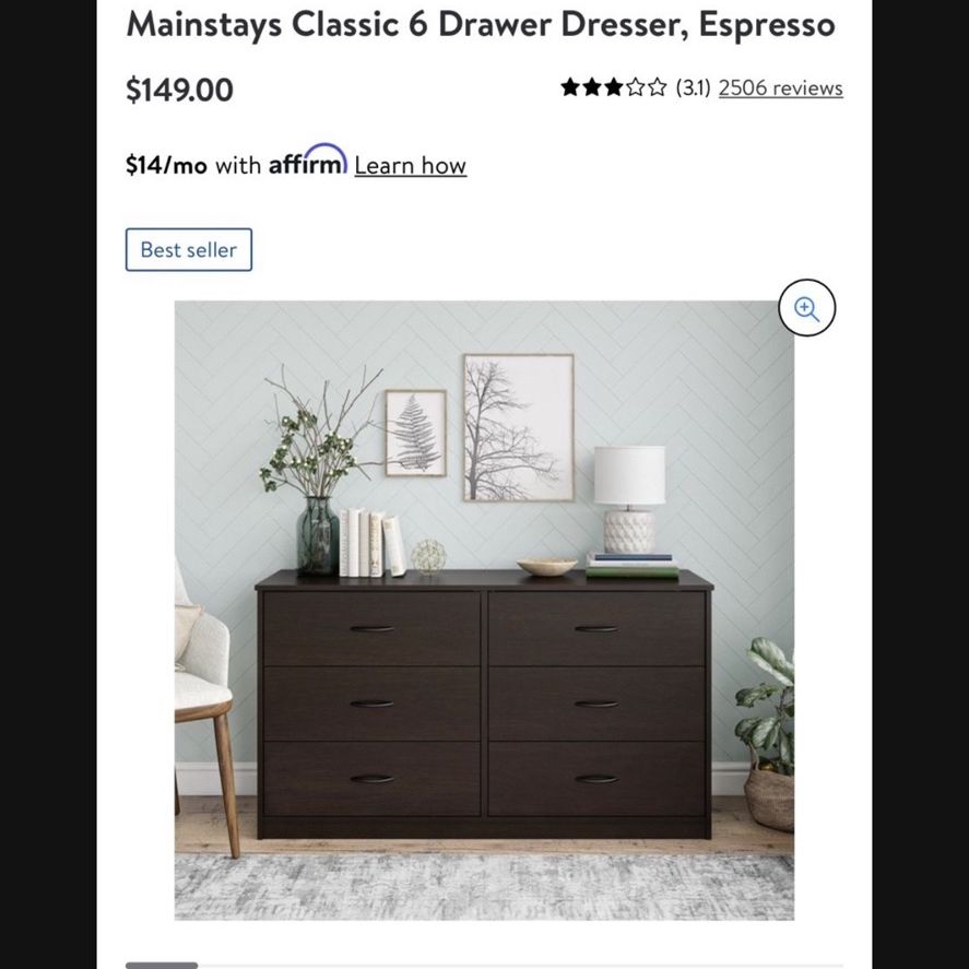 white christmas dresses Zuma 6 Drawer Dresser - Dune Ash Veneer main image 0
