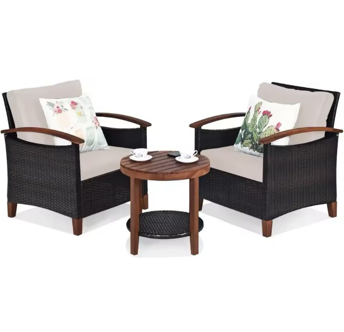 Brand New 3 Piece Rattan Wicker Set