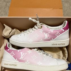 Louis Vuitton Women’s Monogram Sneakers Shoes White Pink Size 36 