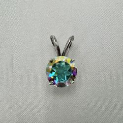 New Sterling Silver Topaz Pendant 