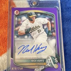 Nick Kurtz 2025 Bowman Chrome Purple Auto #  To 250