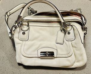 Vintage! COACH White Ivory Leather 19757M Purse Carryall