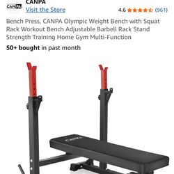 Foldable Weight Bench Squats And Chest Press 