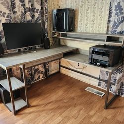 Clean Computer Desk, L Shape