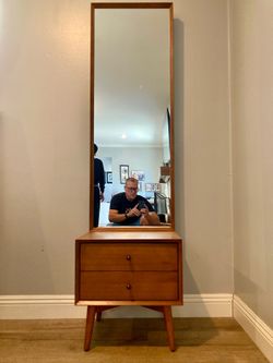 Williams-Sonoma/West Elm Midcentury style mirror and drawer console.