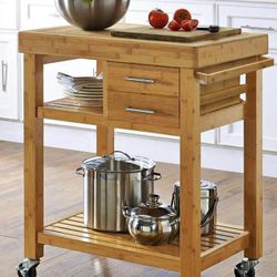 Brand new bamboo kitchen cart – already assembled