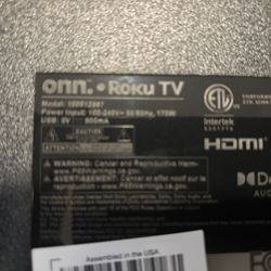 Onn 65in Roku Smart Tv 