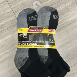 NWT Dickies men’s all-purpose cushioned quarter work socks 8 pairs 