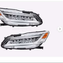 Full LED Headlights Headlamps Pair For Honda Accord Sedan 9th Gen 2016 2017