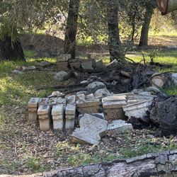 Mexican Concrete Table and Bench Pieces FREE