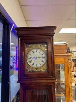 wooden grandfather clock - needs keys and weights