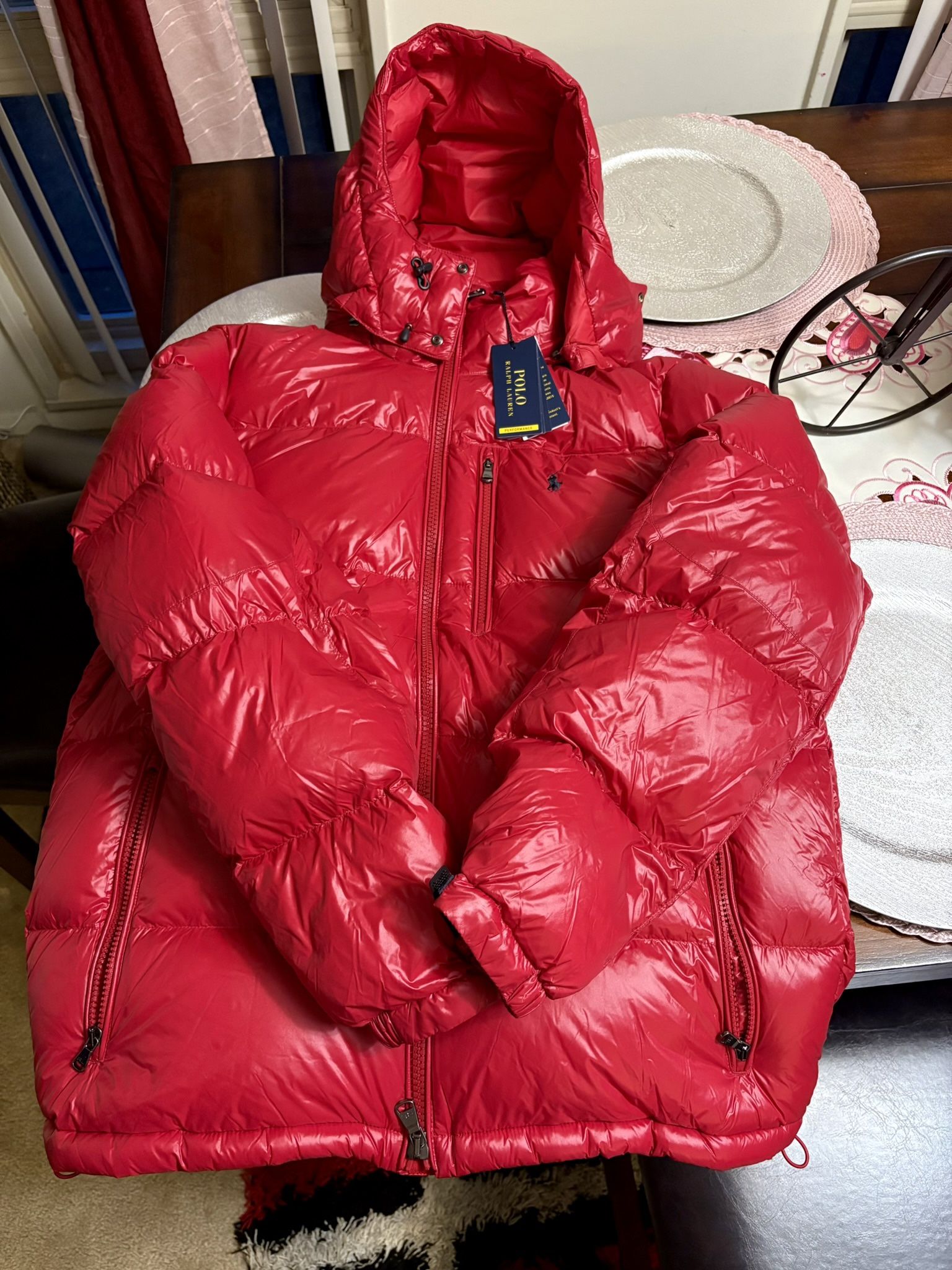 RED POLO PUFFER JACKET
